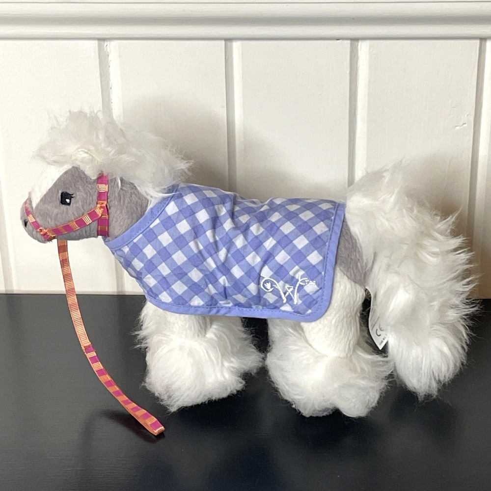 American Girl Doll Wellie Wishers White Gray Shetland Pony Horse Plush Toy